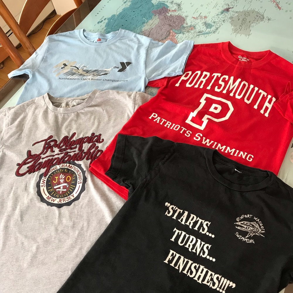 Lot of four swimming t-shirts Size M Adult